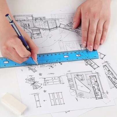 ZZTX 6 Pack Color Transparent Ruler Plastic Rulers 12 Inch, Metric Bulk Rulers With Inches And Centimeters, Kids Ruler For School, Home, Office