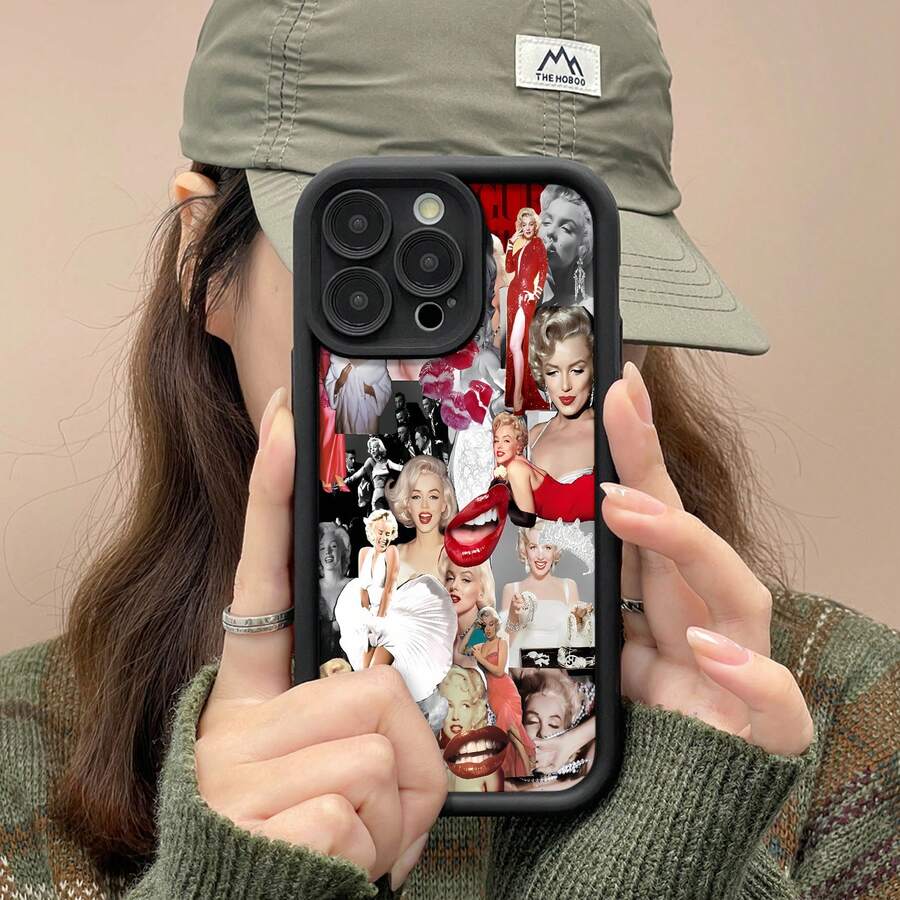 Collage de en rojo y blanco.funda de teléfono Fundas compatibles con ,Apple,VIVO,OPPO,,, y Honor.Fabricadas en silicona TPU,ofrecen protección contra golpes y caídas. - Negro - Ver 1