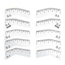 5pcs Eyebrow Stencils, Microblading Measuring Ruler, Beginner Eyebrow Shaping Stencils, Eyebrow Shape Auxiliary Design Ruler, Transparent Eyebrow Shaping Ruler - Clear - View 4