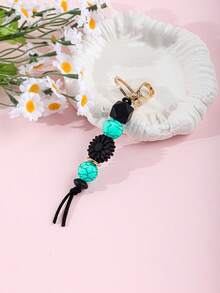 1个波西米亚风雏菊串珠钥匙扣，可爱硅胶雏菊吊坠，饰有纹理石珠和编织流苏，是送给朋友、姐妹和植物爱好者的贴心礼物。 - 多色 - 查看 17