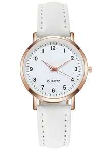 这款四件套温柔之心女士石英表套装，包含一枚简约圆形表盘石英表和一条心形金链女士手链。玫瑰金表壳搭配黑白皮革表带，展现清新优雅、充满温柔魅力的风格。 - 彩色 - 查看 3