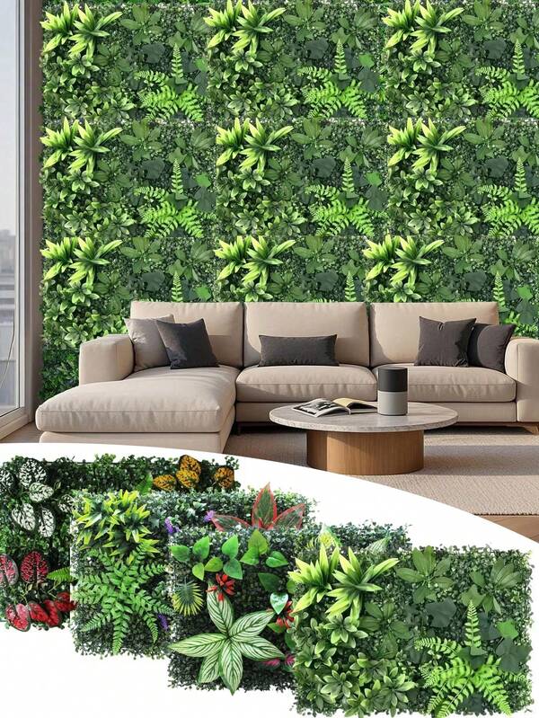 23.62x15.75 Inch Artificial Jungle Grass Mat, Vibrant Green Faux Lawn Decor For Home And Garden, Suitable For Outdoor Patio, Perfect For Weddings, Christmas, Halloween, Easter And Garden Decoration | Lively Wall Mat | Durable Artificial Turf Panel