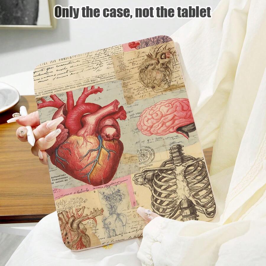 1pc Heart Pattern PU Leather Flip Cover Case With 360° Rotating Stand And Pen Slot, Auto Sleep/Wake Function, Compatible With Samsung A9/A9+/S9/S9FE/A11/A11+/S11/S10 FE/S10 FE+/S10 Lite And Other Popular Tablet Models - Multicolor - View 1