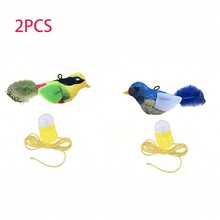 Interactive Cat Toy - Realistic Chirping Sound, Artificial Feathers, Soft Feather Wand, Handcrafted Design, Solo Play & Hunting Fun, Suitable For All Cats - Multicolor - View 11