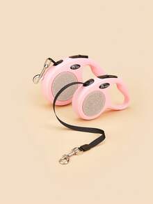 1pc Pink Classic 3 Meters/5m Retractable Pet Dog Leash With Rhinestone Decor, Suitable For Walking, Hiking, Travel Outdoor Activities For Small To Medium Dogs - Baby Pink - View 3