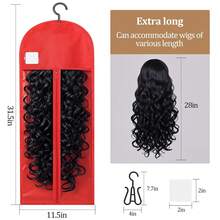 6-Pack Extra Long Wig Storage Bags With Hanger For Travel & Closet - 07 RED 12PCS - View 8