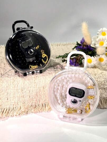 Nueva caja de almacenamiento con varilla transparente, cuentas de oración musulmanas con contador de anillo para el dedo incluido, rosario electrónico adecuado para festivales y regalos