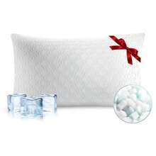 Sophia and William - Almohada de espuma viscoelástica triturada para dolor de cuello y hombros almohadas de enfriamiento ajustables funda de almohada de doble cara tamaño Queen - Blanco - Ver 1