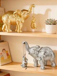 1pc Luxury Gold Elephant Statue, Modern Minimalist Home Decor. Ideal Choice For Living Room And Entryway Decoration. Makes It An Excellent Home Accessory. Suitable For Gifts And Collection, Applicable To Various Holiday Occasions. - A - View 4