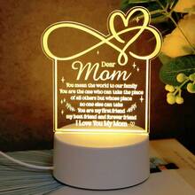 1pc 3D Creative Night Light To Express Love For Mom, Unique Carved Lamp, Switch Control, Modern Style, USB Powered, Soft Warm Lighting, Suitable For Home, Kitchen, Bedroom, Perfect Gift For Mom On Birthday, Mother's Day, Valentine's Day, Christmas, Thanksgiving - Yellow - View 9