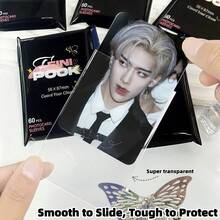 60/120pcs Kpop Photo Card Sleeves, 56*87mm, Professional-Grade HD, Thickened, Ultra-Strong Protection, Dedicated Card Holder For Idol Photo Collection - Open-face - View 3