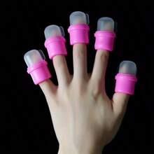 Set de 5 piezas de tapas reutilizables para remover esmalte de uñas, tapas para remover esmalte, tapas para remover con PhotoRelax, herramientas de manicura fáciles de usar - Rosa-5 piezas - Ver 7