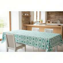 Kiva Mediterranean Design Oilcloth Tablecloth, Stain Resistant And Waterproof, Sizes From 100x140 To 300x140 Cm And Round 140 Cm, Various Colors Available - Easy Clean Oilcloth Tablecloth - Available In 9 Designs - Option 10 - View 2