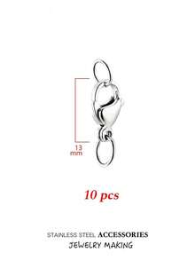 10/20/50个/套 镀金不锈钢龙虾扣，带开口连接环，DIY首饰制作配件，适用于手链项链 - Lobster clasp belt loop - 查看 10