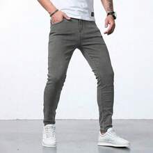 Shendy Vendy Men's Slim Fit Pants, Fashion Stretch Skinny Denim Trousers, Classic Men's Jeans With Pocket - 銅色 - 查看 6