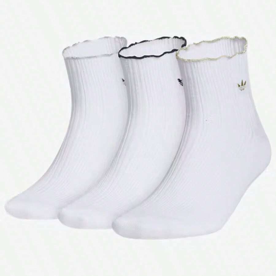 Adidas Ruffle Quarter 3pk JL4539B - White - View 1
