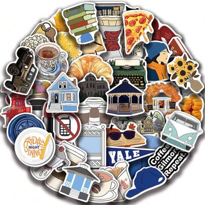 50 miếng dán Gilmore, miếng dán graffiti sáng tạo, đồ dùng văn phòng, miếng dán điện thoại và máy tính, chất lượng cao, bền, tinh tế, miếng dán độc đáo, vui nhộn, cổ điển, thiết kế hoạt hình đầy màu sắc, đồ trang trí quà tặng, đồ trang trí ốp điện thoại, có thể tái sử dụng, thiết kế hoạt hình đầy màu sắc, thích hợp cho bình nước, ván trượt, điện thoại di động, v.v., hoàn hảo cho đồ dùng học tập và là lựa chọn hàng đầu cho quà tặng ngày lễ.