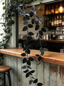 1 pieza Guirnalda de hojas de rosa, decoración DIY para boda, sala de estar, mesa de comedor - Negro - Ver 5