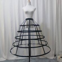 5 Hoop Full Dress Crinoline Cage Bustle Lady Wedding Gown Pannier Petticoat - Multicolor - View 14