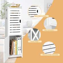3-Tier Free Standing Double Door Bathroom Floor Cabinet, Multifunctional Waterproof Small Storage Cabinet Suitable For Bathroom, Bedroom, Office - White - View 5