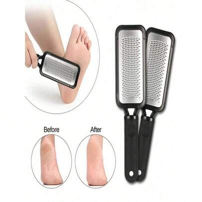 1 cái dũa móng chân bằng thép không gỉ, màu đen, kèm túi đựng, hộp đựng đồ dùng.