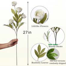 1pc 27-Inch Artificial Silk Peony Flower Vase Decor, Suitable For Wedding, Vase Filler, DIY Bouquet, Centerpiece, Bridal Shower, Office Decoration - Multicolor - View 9