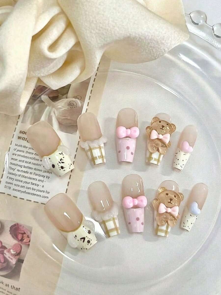 按压式假指甲 - 彩色 - 查看 1