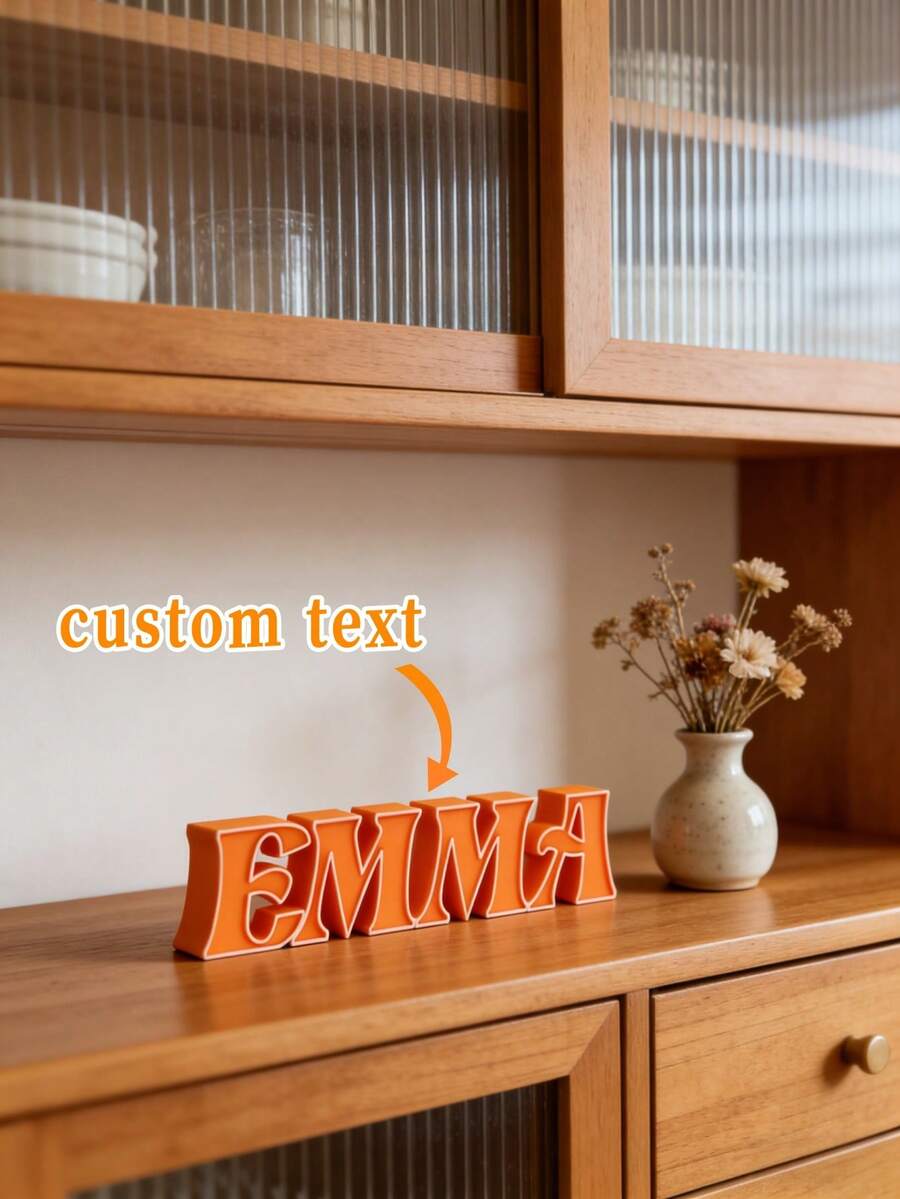 1 Buah Papan Nama Cetak 3D yang Dipersonalisasi - Papan Nama Meja Berdiri Bebas dengan Nama Kustom, Dekorasi Nama, Tampilan Meja Kreatif, Ideal untuk Rumah, Kantor, Kamar Bayi, Ulang Tahun, Hari Raya & Lainnya - MultiWarna - View 1