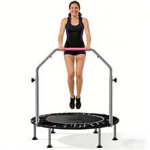 2026 New Model 450LBS Foldable And Portable Mini Rebounder Trampoline For Adults  ,Fitness Trampoline With Bungees, Adjustable Handle, Stable & Quiet, Whole-Body Workout & Relaxation At Home, Outdoor Or Indoor/Garden Workout - Black - View 2