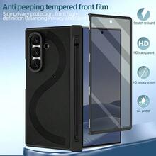 Ốp lưng điện thoại doanh nhân tích hợp bút cảm ứng, tương thích với Samsung Galaxy Fold7 Fold6 Fold5 Fold4 Fold 7 6 5 4, chất liệu giả da, bao phủ toàn bộ điện thoại. - màu đen - Xem 3