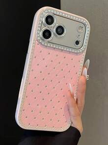 Casing Ponsel Anti Jatuh Motif Berlian Warna Solid, Cocok untuk iPhone 17 Pro Max 17 Pro 16 Pro Max 15 14 Pro 13, Pelindung Kamera Premium, Penutup Belakang - Berwarna merah muda - View 4