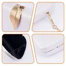 Women Clutch Bag Evening bag Fringed Evening HandbagLady Party Wedding Clutch Purse Chain Shoulder Cross Body Bag - Gradiente blanco - Ver 5