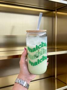 Ly cà phê matcha đá có ống hút, ly nước ép có ống hút, ly cà phê matcha nghệ thuật, ly có ống hút dùng trong nhà hàng. - Nhiều màu - Xem 6