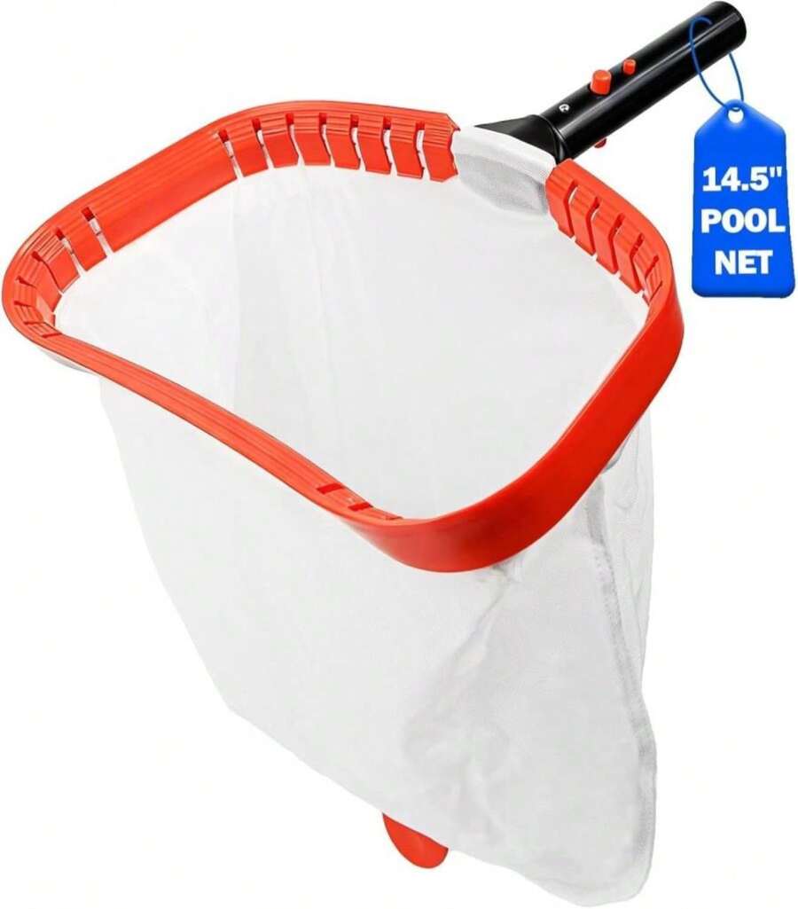 14'' Pool Net, Pool Skimmer Net With Ultra Fine Mesh Netting Bag, Aluminum Frame, Super Extra Fine Nylon Net, Spa Pool Cleaning Net, Skimmer For Sand, Silt, Leaves, Remove The Finest Debris (No Pole) - ColorA - View 1