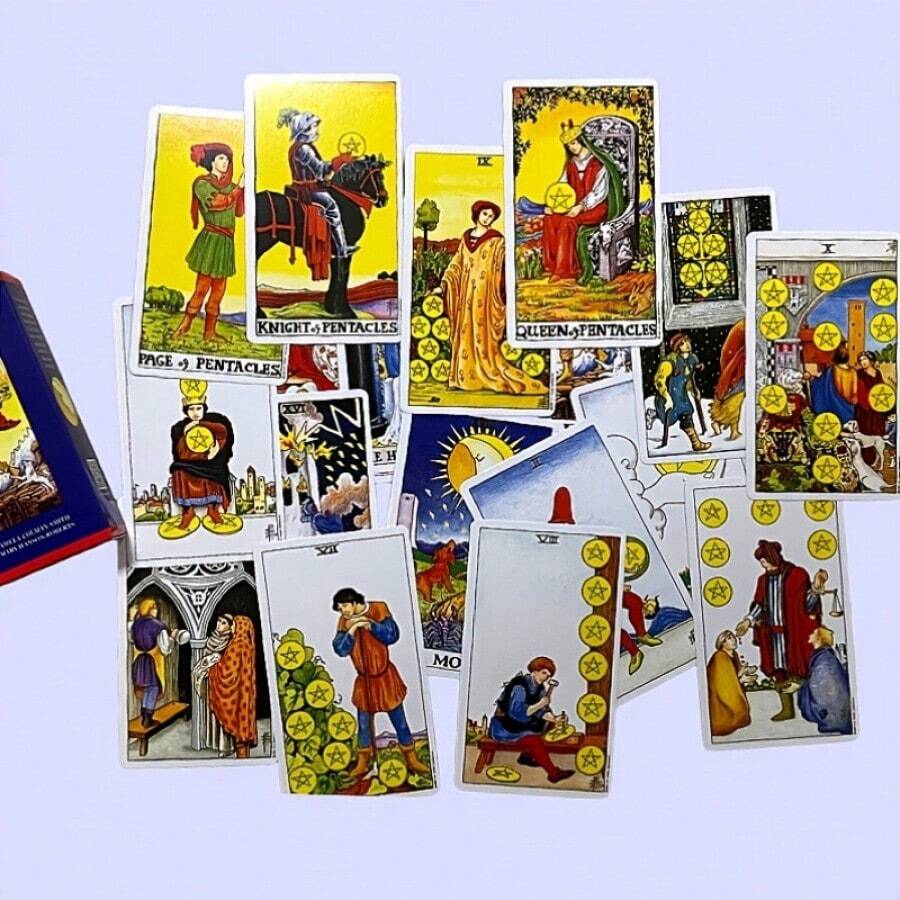 Juego de cartas de Tarot clásico talla grande vendido, entretenimiento de ocio, reunión familiar, juego de cartas de vacaciones, actividad de fiesta - Azul - Ver 1