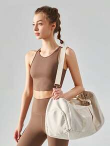 这款轻便大容量行李包会让您的旅行更加时尚！ - 米色 - 查看 3