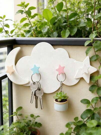 4 عبوات علاقة مفاتيح جدارية جميلة من تيانيونيويكسينغ - علاقة مفاتيح متينة وأنيقة مزينة بزخارف نجمية رقيقة. ديكور فضائي خيالي، مثالي للمداخل وغرف المعيشة وغرف الأطفال والحضانات. خطاف قوي ومتعدد الاستخدامات، مناسب للمفاتيح والحقائب الصغيرة وإكسسوارات الشعر وقيود الحيوانات الأليفة، مما يعزز المظهر الجمالي لأي مساحة.