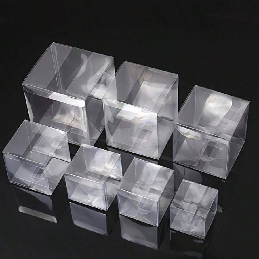 10/30pcs Transparent PVC Plastic Boxes, Suitable For Towels, Tea, Decorative Items Storage, Birthday Party Surprise Gifts, Multi-Functional - Multicolor - View 1