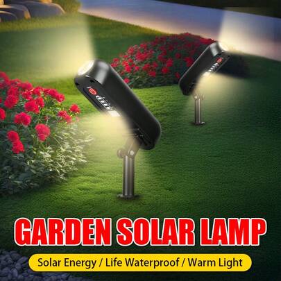 1pc Solar LED Light Outdoor Solar Wall Light Green Garden Light Solar Spotlights Solar Uplights For Trees Pathway Yard