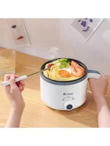 Tiny Panda 1,8L Olla eléctrica multifunción, adecuada para 1-3 personas. Diseñada con revestimiento antiadherente, con funciones de freír, hervir, freír en profundidad y cocinar al vapor. Herramienta de cocina, producto de promoción de verano. - Tipo de Enchufe A Japonés (100V) - Ver 2