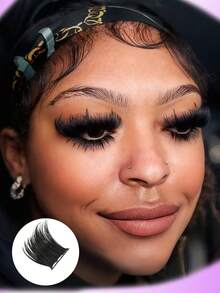 120pcs D-Curl 10-18mm Single Strand Natural Fluffy Thick High Quality Wool Transplanted False Eyelashes, Natural Crossing, Can Be Transplanted At Home - D - View 6