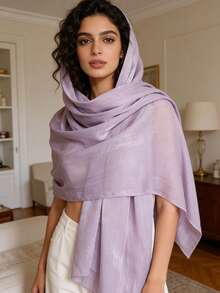 New Autumn/Winter Organza Soft Shimmery Muslim Hijab Scarf Shawl For Women - Multicolor - View 29