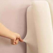 Thickened Velvet Headboard Cover, Full-Wrap Dustproof Protector, Double-Sided Soft Padding, Anti-Collision Headboard Cover - Dark Grey - View 3