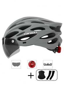 Mũ bảo hiểm xe đạp đường trường và xe đạp leo núi cỡ L, unisex, có kính che nắng, phụ kiện mũ bảo hiểm xe đạp. - Nhiều màu - Xem 3