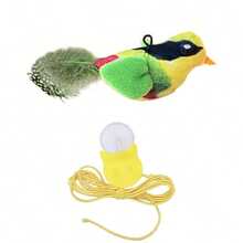 Interactive Cat Toy - Realistic Chirping Sound, Artificial Feathers, Soft Feather Wand, Handcrafted Design, Solo Play & Hunting Fun, Suitable For All Cats - Multicolor - View 10