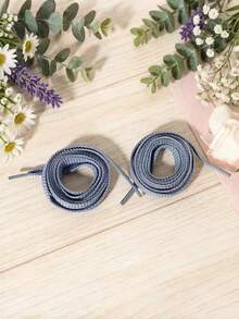 1 Pair 120cm Fashion Flat Jacquard Shoelaces, Suitable For Casual Shoes, Flats, Sneakers, Lace Accessories, Sold Separately From Shoes - Baby Blue - View 6