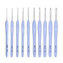 Bộ dụng cụ đan móc len màu xanh dương, kim móc nhôm cán mềm TRP dùng để đan khăn quàng cổ và mũ. - B - Xem 4