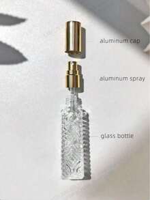 1/3pcs 12ml Refillable Aluminum Sprayer Glass Bottle, Diamond Pattern Mini Perfume Atomizer, Travel Cologne Spray Pump Bottle, Suitable For Room, Bedroom, Daily Use, Perfume, Glass Container, Perfume Sprayer, Refillable Container, Glass Bottle - Multicolor - View 2