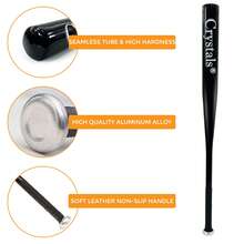 Crystals 32 Inch Heavy Duty Metal Baseball Bat Aluminum Alloy Non-Slip Grip Training Bat - Black - View 4