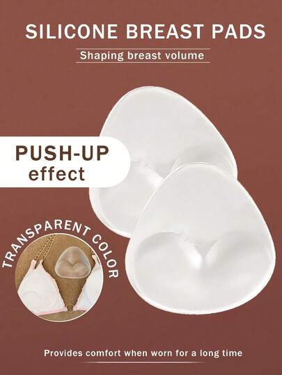 1 Pair Transparent Silicone Nipple Covers, Invisible Lift Bra Pads, Comfortable Reusable Gel Pasties, Suitable For Swimwear, Daily Wear, Beach And Party